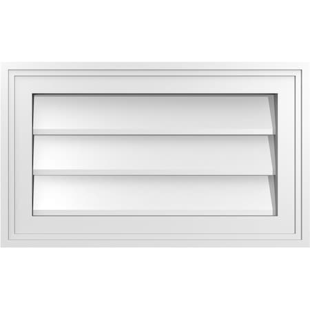 Ekena Millwork Vertical Surface Mount PVC Gable Vnt: Non-Functional, w/2"W x 1-1/2"H, Brickmould Frame, 20"W x 12"H GVPVE20X1202SN